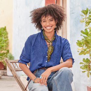 Sabine Top - M, Lapis