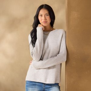 Acadia Cashmere Sweater - S, Silver Gray