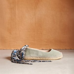 Trellis Laceup Espadrilles - 38, Sage