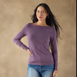 Light As Air Boatneck Tee - XS, Violet