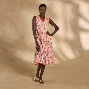 Annetta Eyelet Dress - XL, Orangemlti