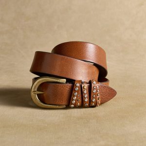 Lovett Studded Belt - S, Cognac