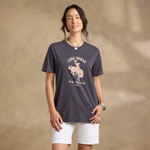 Lone Horse Tee - L, Washed Black