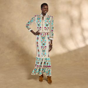 Ary Embroidered Maxi Dress - S, Cream