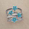 Turquoise Bouquet Ring Set